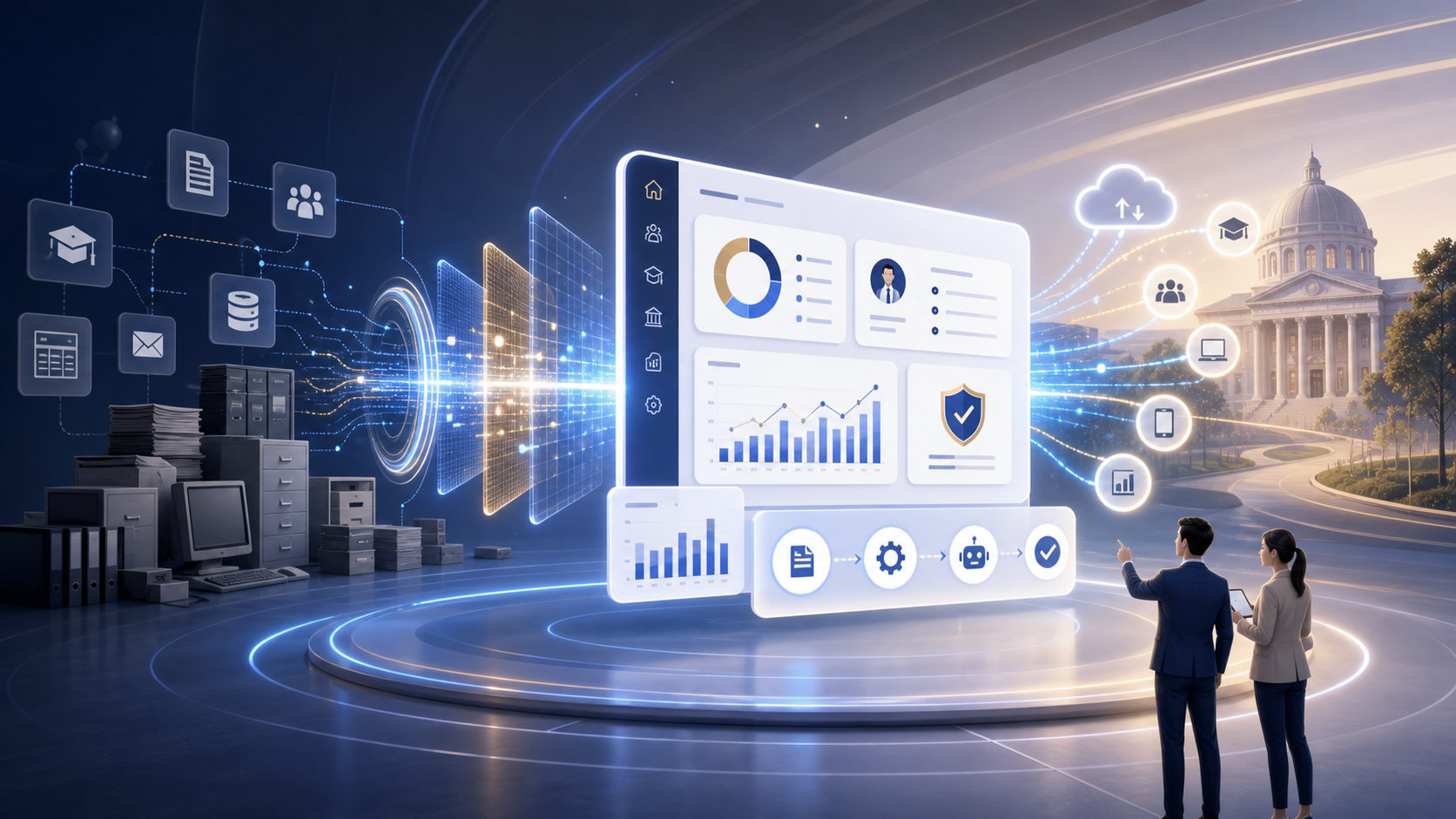 AI-generated digitisation transformation illustration