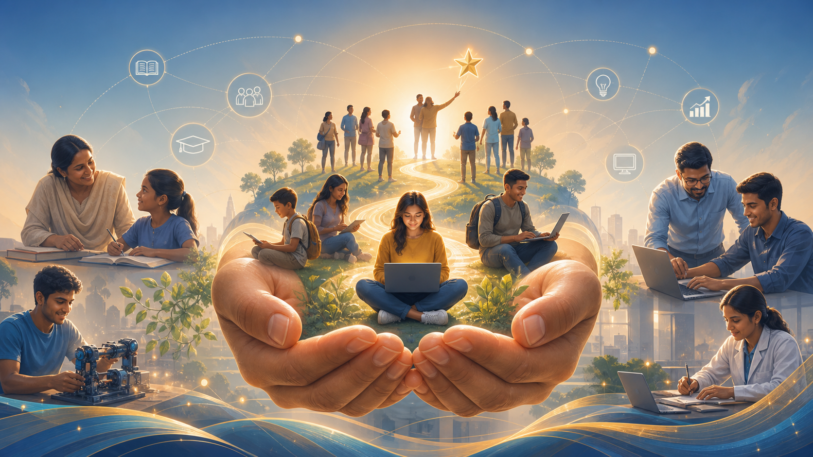 AI-generated foundation learning illustration