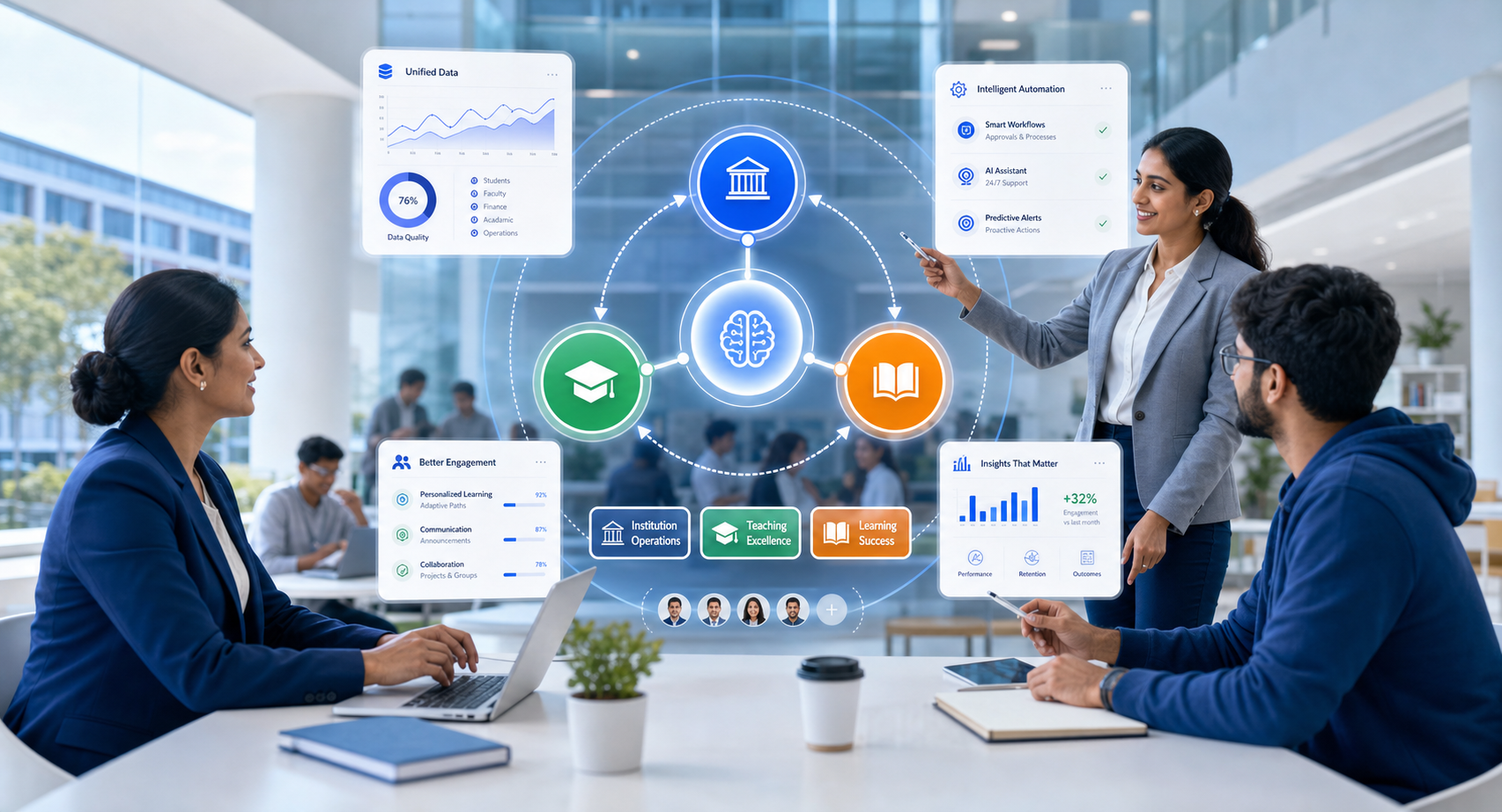 EDUCLO Enterprise, Teach, and Learn connected through AI intelligence and automation